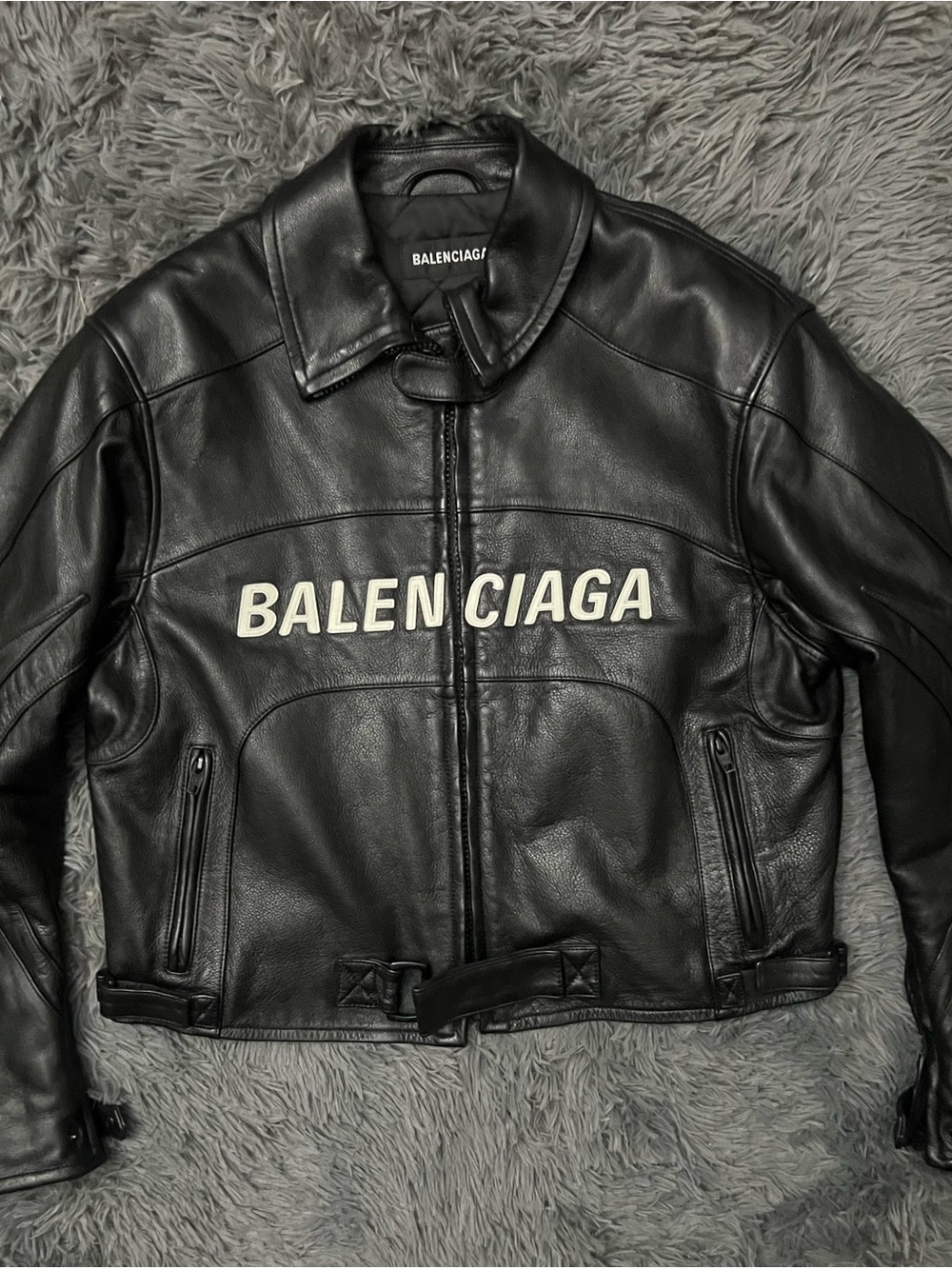 Balenciaga moto leather jacket from fw20 collection